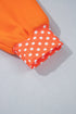 Polka Dot Patchwork Letter Applique Mock Neck Graphic Sweatshirt