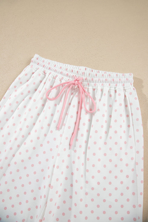 Polka Dot Patchwork Long Sleeve Pant Set