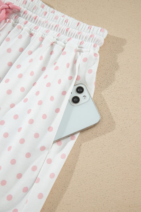 Polka Dot Patchwork Long Sleeve Pant Set