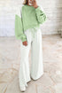 Polka Dot Patchwork Long Sleeve Two Piece Pant Set