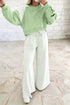 Polka Dot Patchwork Long Sleeve Two Piece Pant Set