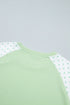 Polka Dot Patchwork Long Sleeve Two Piece Pant Set