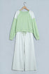 Polka Dot Patchwork Long Sleeve Two Piece Pant Set