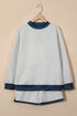 Polka Dot Patchwork Mock Neck Pullover Short Set