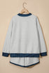 Polka Dot Patchwork Mock Neck Pullover Short Set