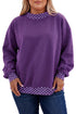 Polka Dot Patchwork Round Neck Retro Inspired Sweatshirt