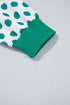 Polka Dot Patchwork Sleeve Crew Neck Loose Pullover Sweatshirt