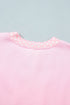 Polka Dot Patchwork Trim Mock Neck Oversized Sweatshirt
