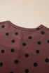Polka Dot Pattern Button Front Long Sleeve Shirt