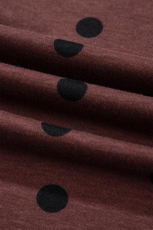 Polka Dot Pattern Button Front Long Sleeve Shirt