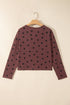 Polka Dot Pattern Button Front Long Sleeve Shirt