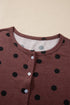 Polka Dot Pattern Button Front Long Sleeve Shirt