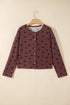 Polka Dot Pattern Button Front Long Sleeve Shirt
