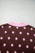 Polka Dot Pattern Collared Loose Pullover Sweater