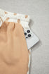 Polka Dot Polo Collar Drop Shoulder Pullover Short Set