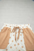 Polka Dot Polo Collar Drop Shoulder Pullover Short Set