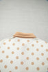 Polka Dot Polo Collar Drop Shoulder Pullover Short Set