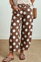 Polka Dot Print Ankle Length Cotton Barrel Denim Jeans
