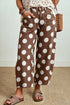 Polka Dot Print Ankle Length Cotton Barrel Denim Jeans