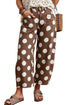 Polka Dot Print Ankle Length Cotton Barrel Denim Jeans