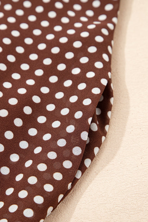 Polka Dot Print Backless Ruffled Tiered Maxi Dress