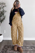 Polka Dot Print Bib Pocket Denim Barrel Overalls Jumpsuit