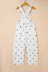 Polka Dot Print Bib Pocket Denim Barrel Overalls Jumpsuit