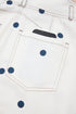 Polka Dot Print Bib Pocket Denim Barrel Overalls Jumpsuit