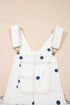 Polka Dot Print Bib Pocket Denim Barrel Overalls Jumpsuit