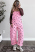 Polka Dot Print Bib Pocket Denim Barrel Overalls Jumpsuit