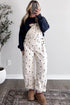 Polka Dot Print Bib Pocket Denim Barrel Overalls Jumpsuit