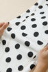 Polka Dot Print Bow Detail Pocketed Denim Jeans