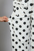 Polka Dot Print Bow Detail Pocketed Denim Jeans