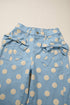 Polka Dot Print Bow Detail Pocketed Denim Jeans
