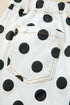 Polka Dot Print Bow Detail Pocketed Denim Jeans