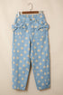 Polka Dot Print Bow Detail Pocketed Denim Jeans