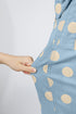 Polka Dot Print Bow Detail Pocketed Denim Jeans