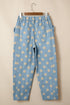 Polka Dot Print Bow Detail Pocketed Denim Jeans