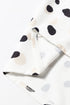 Polka Dot Print Button Front Long Sleeve Blouse