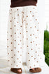 Polka Dot Print Cotton Blend Denim Barrel Jeans