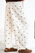 Polka Dot Print Cotton Blend Denim Barrel Jeans