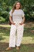 Polka Dot Print Cotton Blend Denim Barrel Jeans