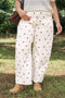 Polka Dot Print Cotton Blend Denim Barrel Jeans