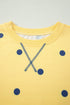 Polka Dot Print Crossed Seam Detail Oversized Tee