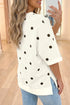 Polka Dot Print Crossed Seam Detail Oversized Tee