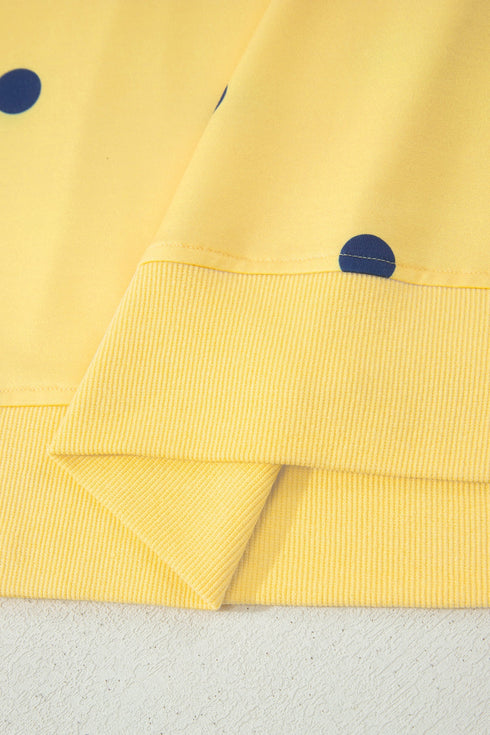 Polka Dot Print Crossed Seam Detail Oversized Tee