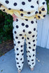 Polka Dot Print Drop Shoulder Drawstring Jogger Pant Set
