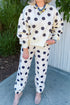 Polka Dot Print Drop Shoulder Drawstring Jogger Pant Set