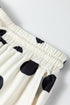Polka Dot Print Drop Shoulder Drawstring Jogger Pant Set