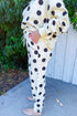 Polka Dot Print Drop Shoulder Drawstring Jogger Pant Set